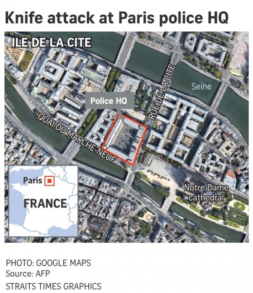 4 police killed in Paris police HQ stabbing; assailant who was station staff member shot dead