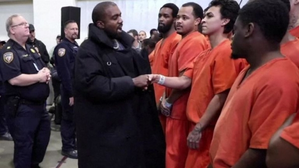 
                              Kanye West performs songs from Jesus Is King for tearful prison inmates 
                      